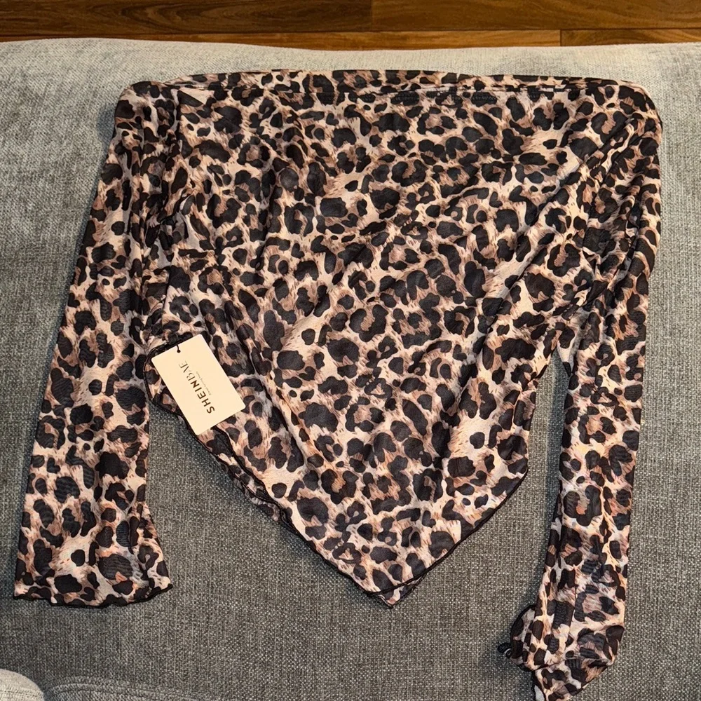 SHEIN Leopard Print Blouse in Black and Brown - Picture 1 of 3